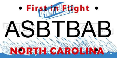 ASBTBAB North Carolina License Plate