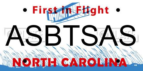 ASBTSAS North Carolina License Plate