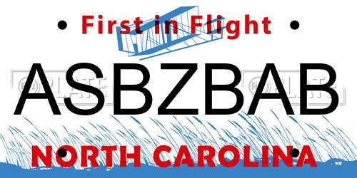 ASBZBAB North Carolina License Plate