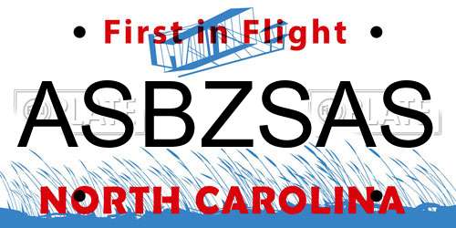 ASBZSAS North Carolina License Plate