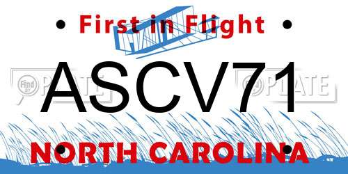 ASCV71 North Carolina License Plate
