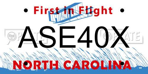 ASE40X North Carolina License Plate