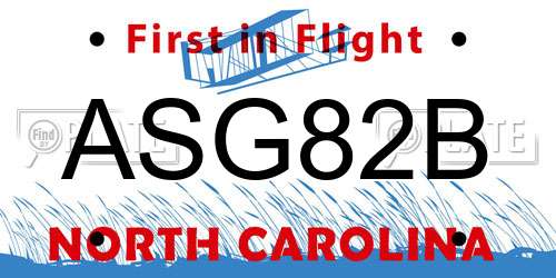 ASG82B North Carolina License Plate
