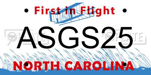 ASGS25 North Carolina License Plate