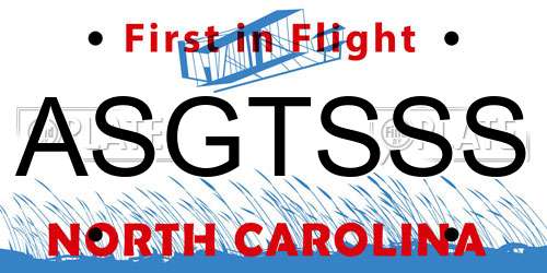 ASGTSSS North Carolina License Plate