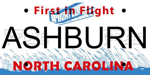 ASHBURN North Carolina License Plate