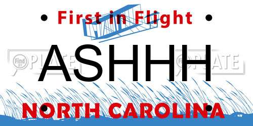 ASHHH North Carolina License Plate