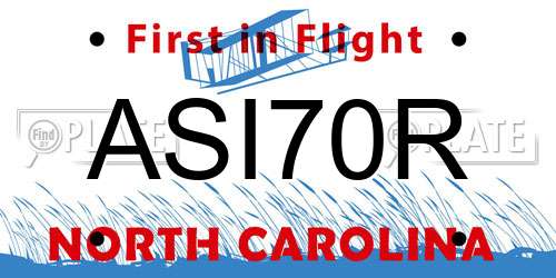 ASI70R North Carolina License Plate