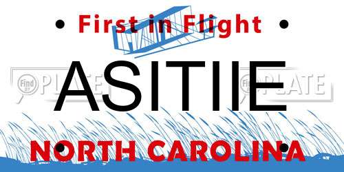 ASITIIE North Carolina License Plate