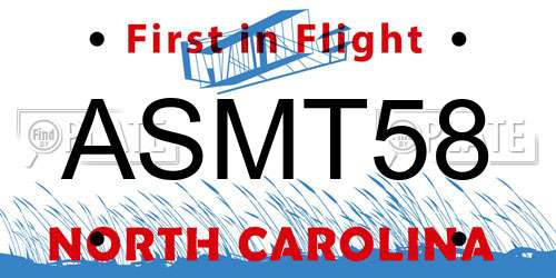 ASMT58 North Carolina License Plate
