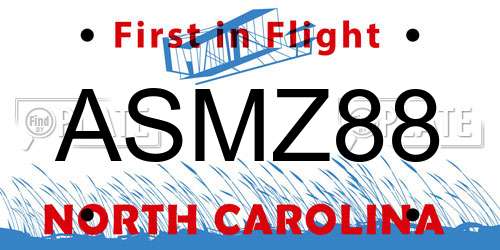 ASMZ88 North Carolina License Plate
