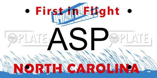 ASP North Carolina License Plate