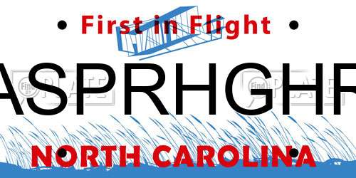 ASPRHGHR North Carolina License Plate