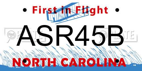 ASR45B North Carolina License Plate