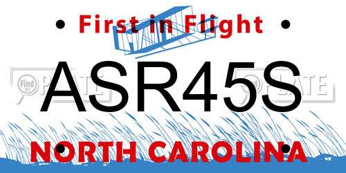 ASR45S North Carolina License Plate