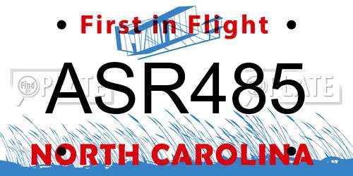 ASR485 North Carolina License Plate