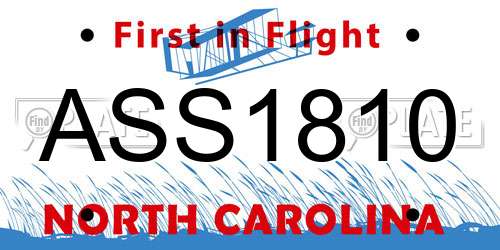 ASS1810 North Carolina License Plate