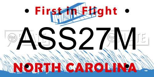 ASS27M North Carolina License Plate