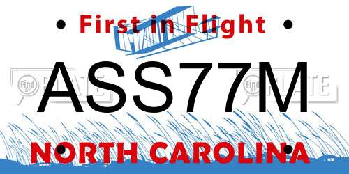 ASS77M North Carolina License Plate
