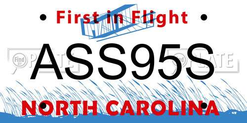 ASS95S North Carolina License Plate
