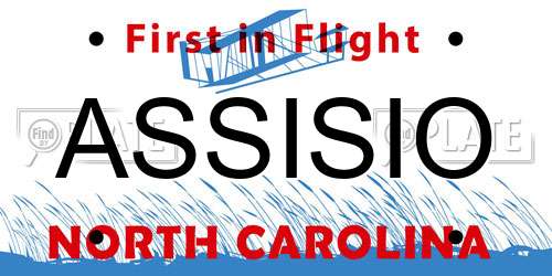 ASSISIO North Carolina License Plate
