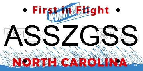 ASSZGSS North Carolina License Plate
