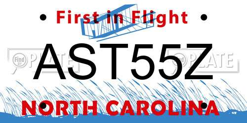 AST55Z North Carolina License Plate