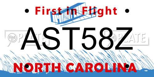 AST58Z North Carolina License Plate