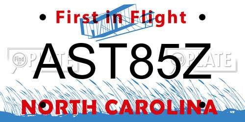 AST85Z North Carolina License Plate