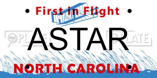 ASTAR North Carolina License Plate