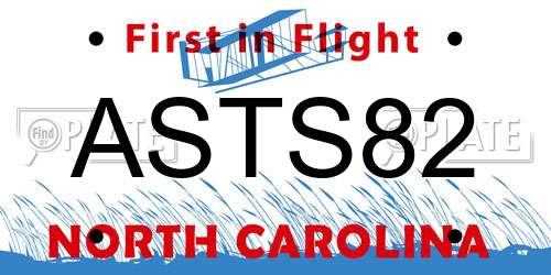 ASTS82 North Carolina License Plate