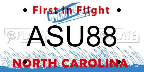 ASU88 North Carolina License Plate