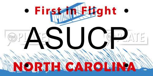 ASUCP North Carolina License Plate