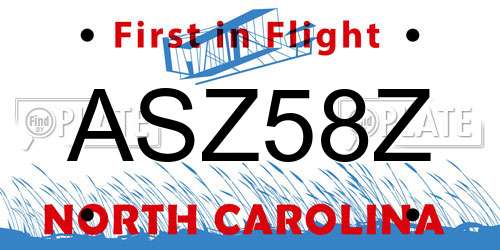 ASZ58Z North Carolina License Plate