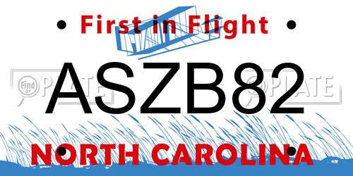 ASZB82 North Carolina License Plate