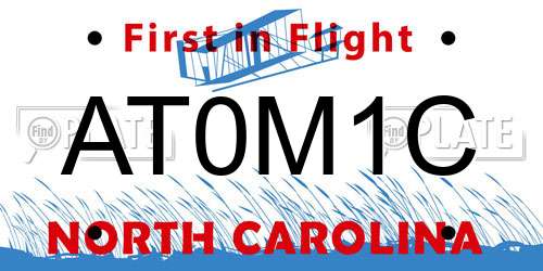 AT0M1C North Carolina License Plate