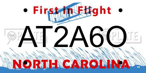 AT2A6O North Carolina License Plate