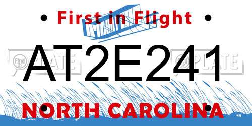 AT2E241 North Carolina License Plate