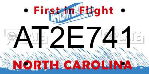 AT2E741 North Carolina License Plate