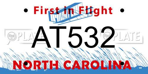 AT532 North Carolina License Plate