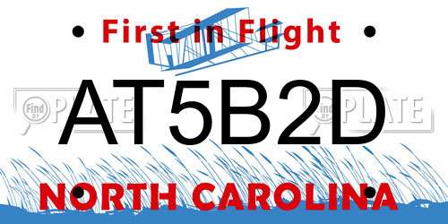 AT5B2D North Carolina License Plate