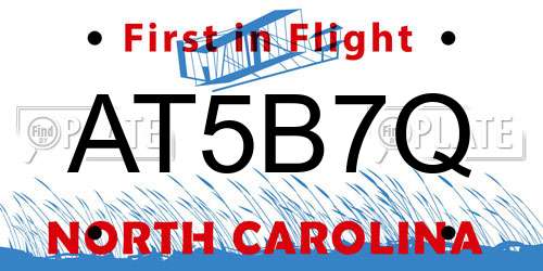 AT5B7Q North Carolina License Plate