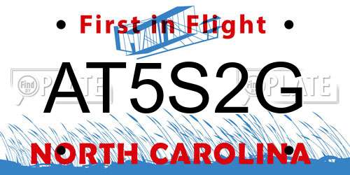 AT5S2G North Carolina License Plate