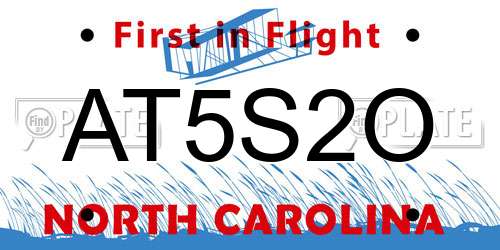 AT5S2O North Carolina License Plate