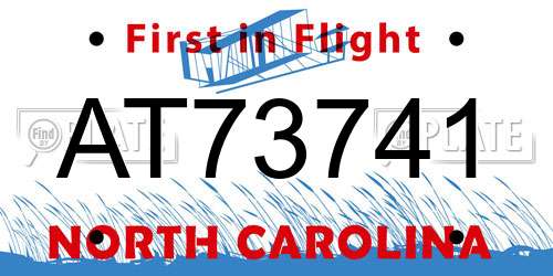 AT73741 North Carolina License Plate