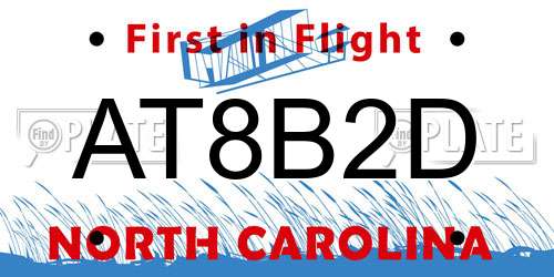 AT8B2D North Carolina License Plate