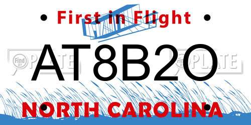 AT8B2O North Carolina License Plate