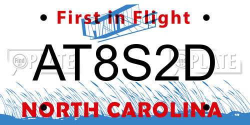 AT8S2D North Carolina License Plate