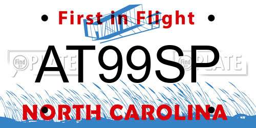 AT99SP North Carolina License Plate