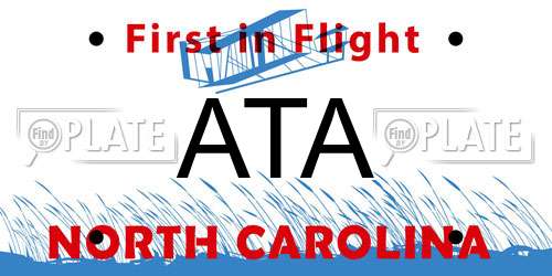 ATA North Carolina License Plate